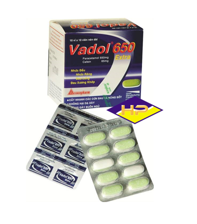 Thuốc vadol 650 extra là thuốc gì? có tác dụng gì? giá bao nhiêu tiền?