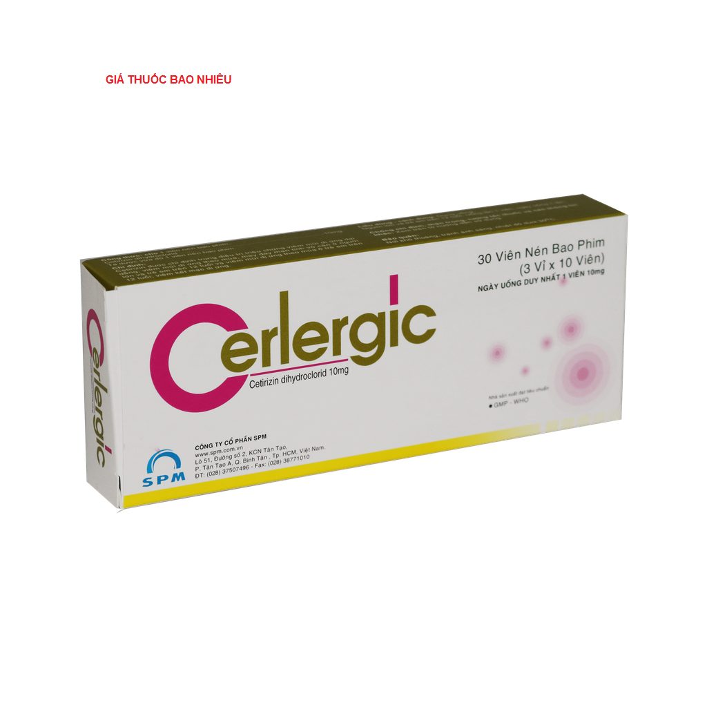 Thuốc cerlergic 10 là thuốc gì? có tác dụng gì? giá bao nhiêu tiền?